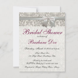 Faire-part de bapteme de mariage en dentelle ancie