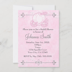 Faire-part de bapteme de mariage rose Carrosse de