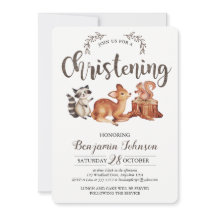 Faire-part de baptême en forêt