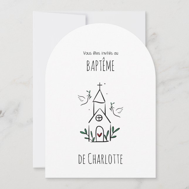 Faire-Part de Baptème religieux Charlotte (Devant)