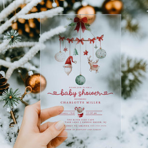Faire-part de Bébé Noël en Acrylique