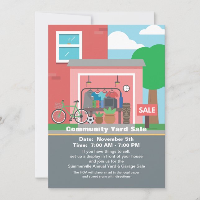 Faire-part de brocante à domicile (Devant)