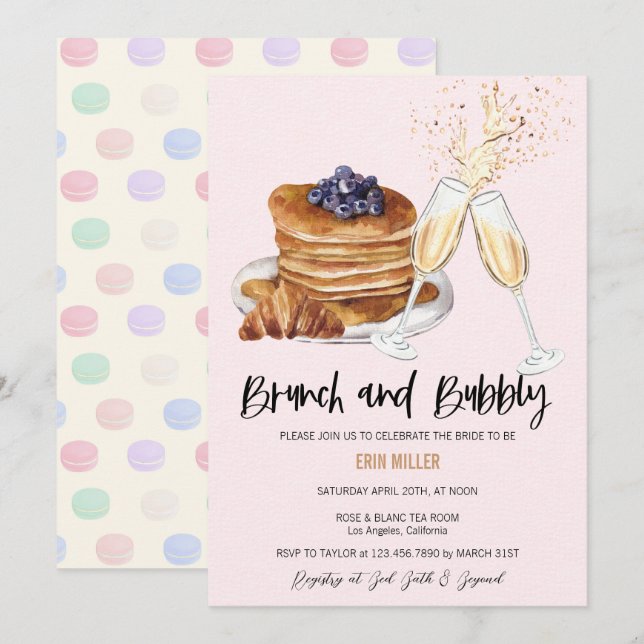 Faire-part de Brunch pour Enterrement de Vie de Je (Devant / Derrière)