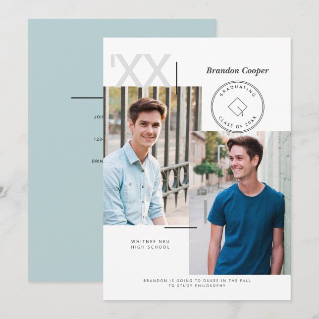 Faire-part de Casquette contemporain (Devant / Derrière)