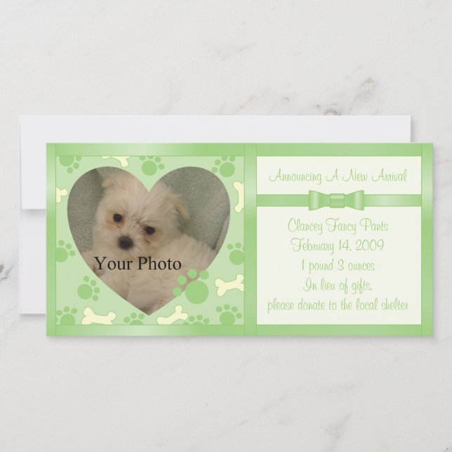 Faire-part de chiot (Devant)