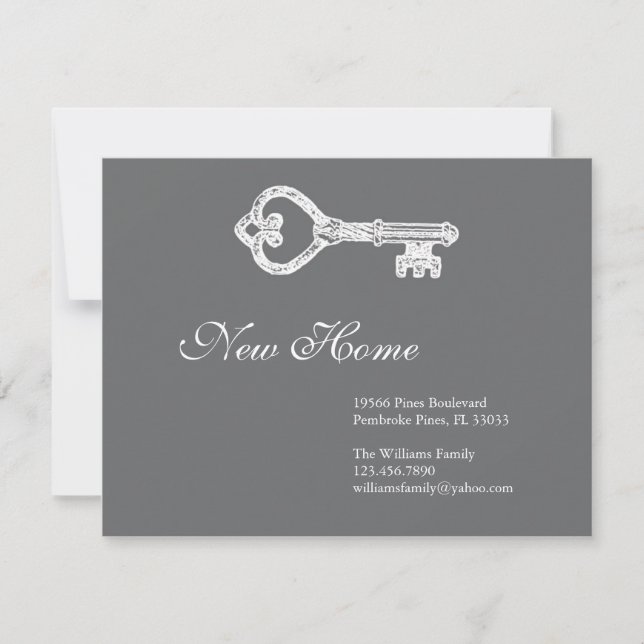 Faire-part de clé squelette vintage (Devant)