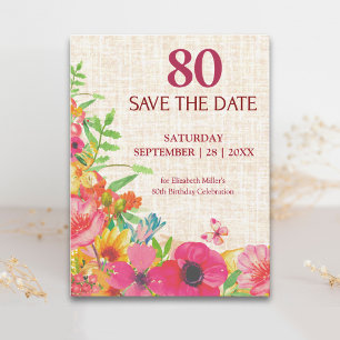 Faire-part de date à retenir pour 80e anniversaire