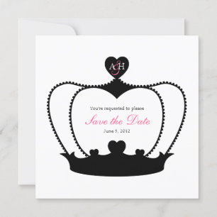 Faire-part de date de mariage à conserver monochro