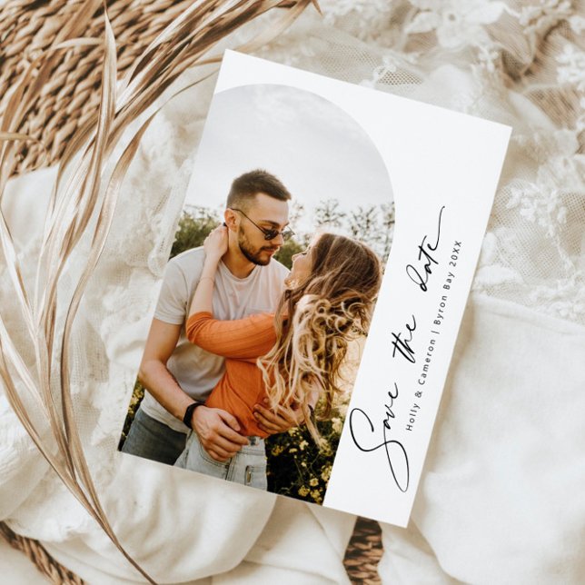 Faire-part de date de mariage photo d'arche modern (Créateur téléchargé)