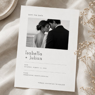 Faire-Part de Date de Mariage Photo Minimaliste Mo