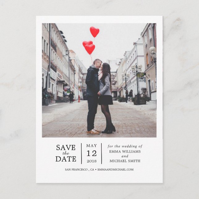 Faire-part de date de sauvegarde de photo simple e (Devant)