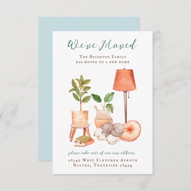 Faire-part de déménagement confortable (Devant / Derrière)