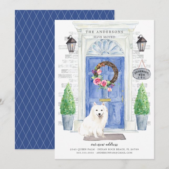 Faire-part de déménagement de la porte d'entrée du (Devant / Derrière)