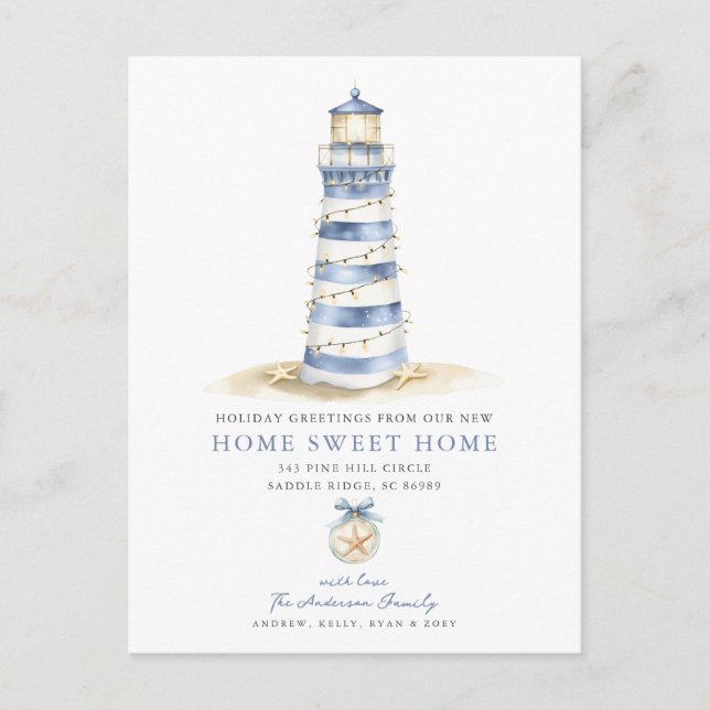 Faire-part de déménagement de Noël côtier (Devant)