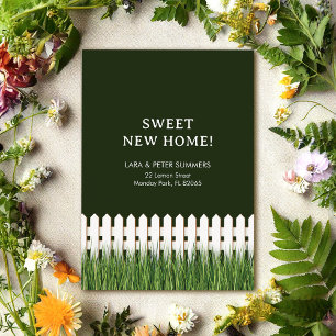 Faire-part de déplacement avec clôture blanche