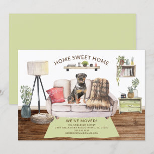 Faire-part de déplacement de chien Rottweiler