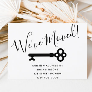 Faire-part de déplacement de clé minimale noire