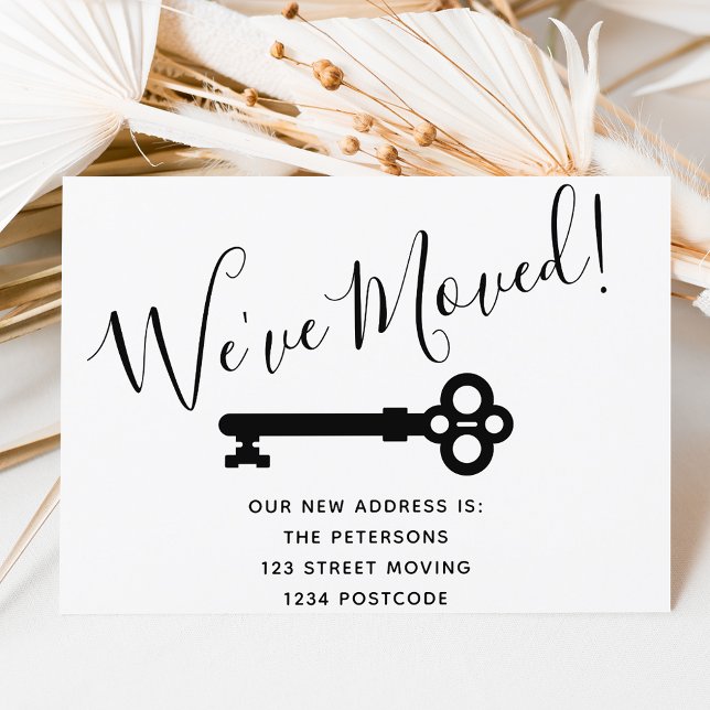 Faire-part de déplacement de clé minimale noire (Créateur téléchargé)