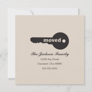 Faire-part de déplacement de clé simple