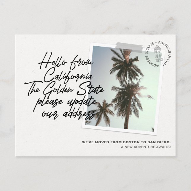 Faire-part de déplacement de destination de l'État (Devant)