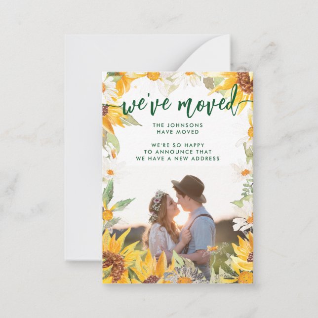 Faire-part de déplacement de la photo de la fleur  (Devant)