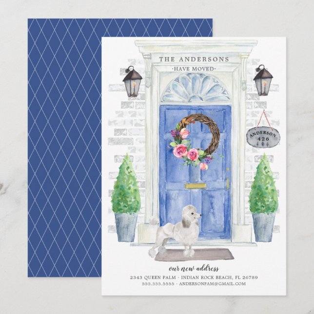 Faire-part de déplacement de la porte d'entrée du  (Devant / Derrière)