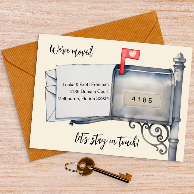 Faire-part de déplacement de l'aquarelle de boîte  (House Move Announcement)