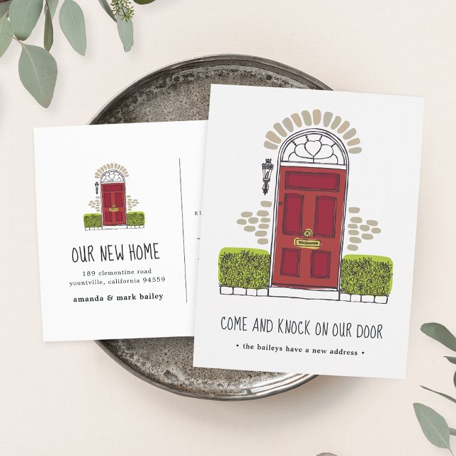 Faire-part de déplacement de porte rouge (Créateur téléchargé)