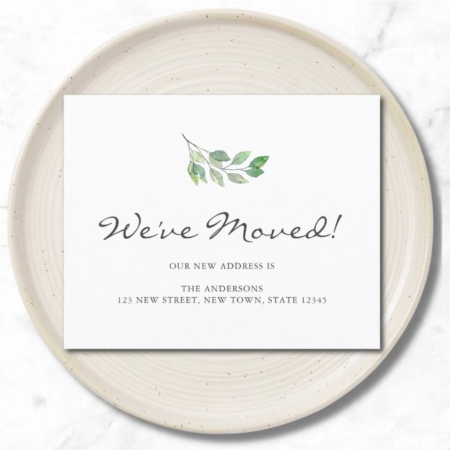 Faire-part de déplacement des Feuilles d'aquarelle (Créateur téléchargé)