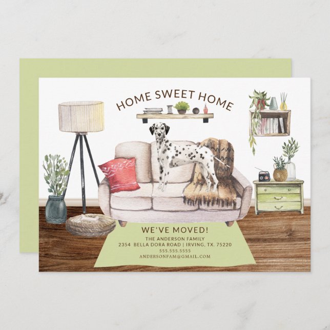 Faire-part de déplacement du chien dalmate (Devant / Derrière)