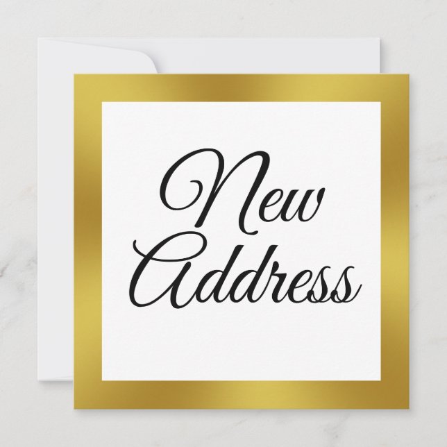 Faire-part de déplacement en or blanc et Faux (Devant)