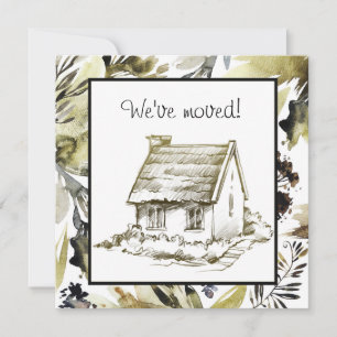 Faire-part de déplacement esquissé contemporain