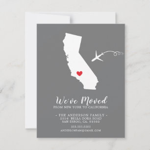 Faire-part de déplacement   Etat de Californie