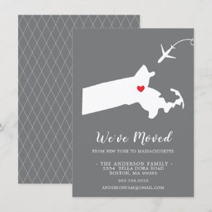 Faire-part de déplacement   MASSACHUSETTS D'ÉTAT