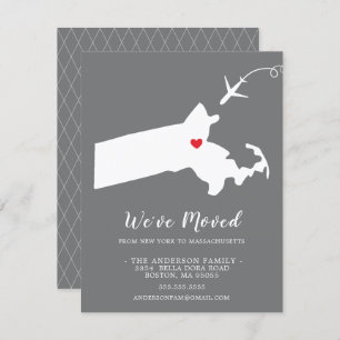 Faire-part de déplacement   MASSACHUSETTS D'ÉTAT