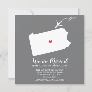 Faire-part de déplacement PENNSYLVANIE D'Etat