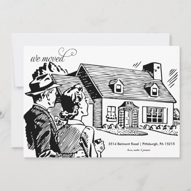 Faire-part de déplacement rétro (Devant)