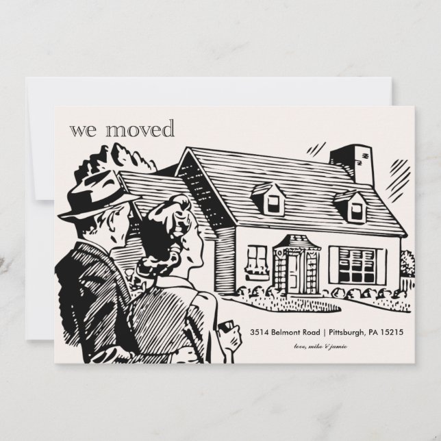 Faire-part de déplacement rétro (Devant)