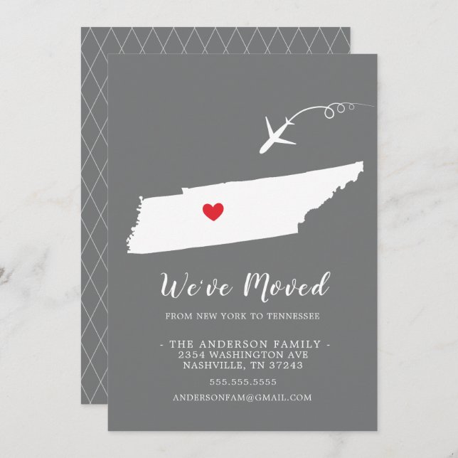 Faire-part de déplacement | TENNESSEE (Devant / Derrière)