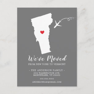 Faire-part de déplacement VERMONT carte postale