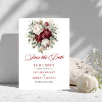 Faire-part de Designer Blush Burgundy Gold Save Th