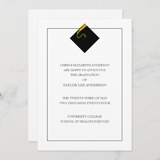 Faire-part de diplôme (Devant / Derrière)