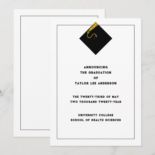 Faire-part de diplôme (Devant / Derrière)