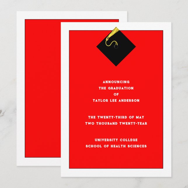 Faire-part de diplôme (Devant / Derrière)