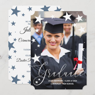 Faire-part de diplôme avec Stars Graduate Photo