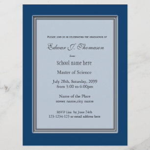 Faire-part de diplôme bleu haute performance