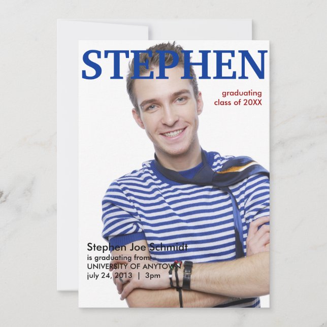 Faire-part de diplôme de couverture de magazine (Devant)