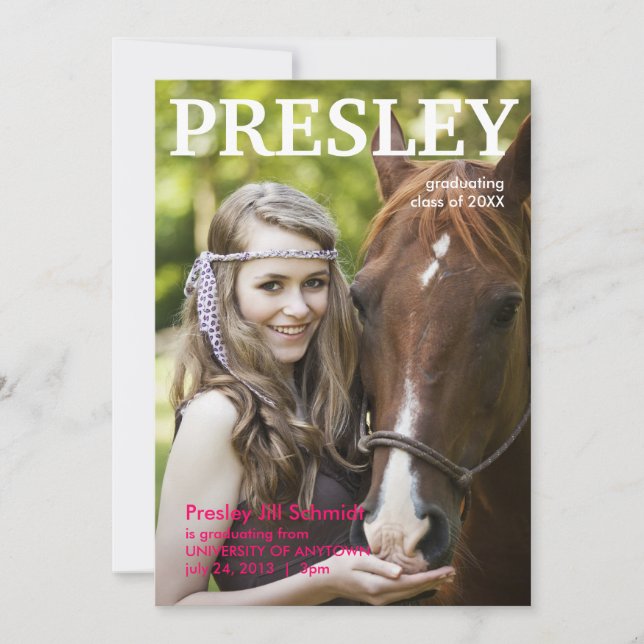 Faire-part de diplôme de couverture de magazine (Devant)