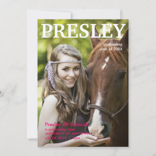 Faire-part de diplôme de couverture de magazine