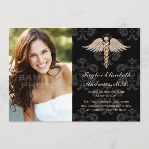 Faire-part de diplôme de l'école Médicale Aqua Blu